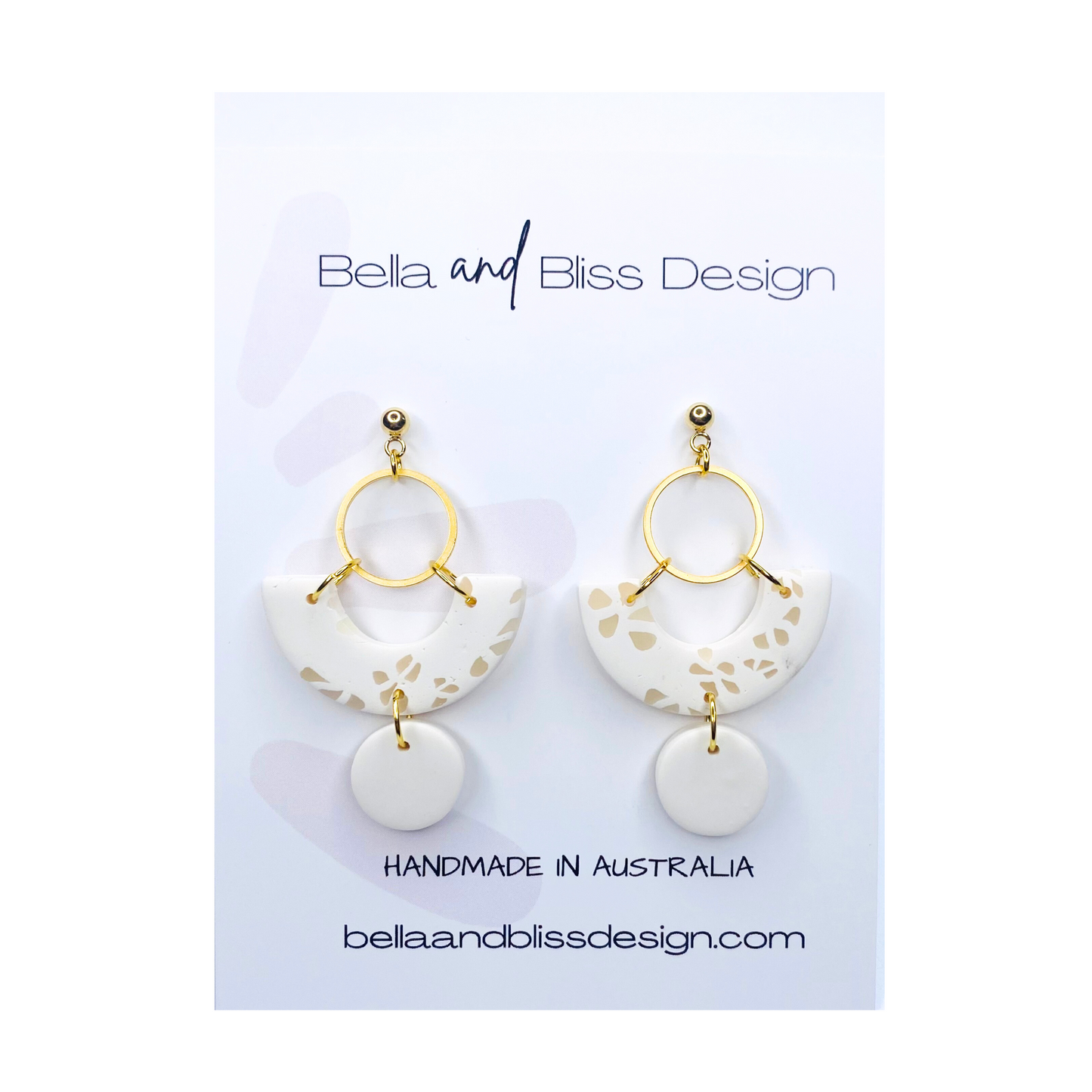 Aria // Harmony White // Clay Dangle Earrings // White