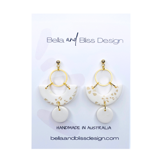 Aria // Harmony White // Clay Dangle Earrings // White