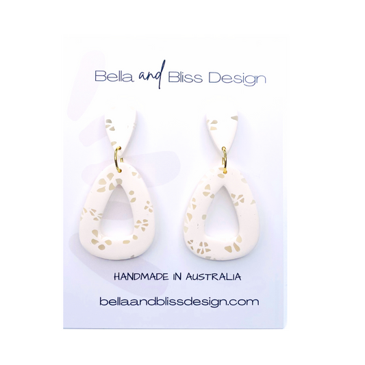 Freya // Harmony White // Clay Dangle Earrings // White