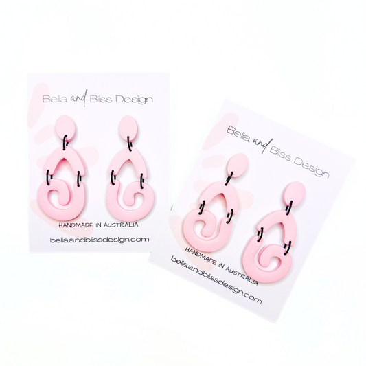 Kylie // Clay Dangle Earrings // Pink