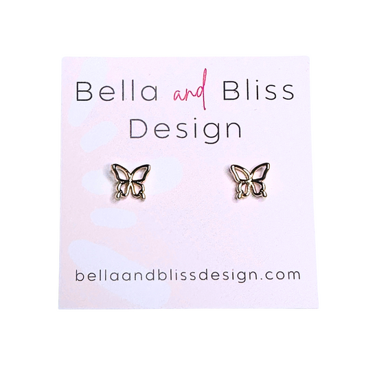 Butterfly // Mini Stud Earrings // Gold