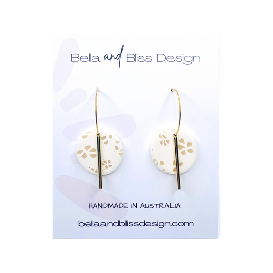 Bella // Harmony White // Clay Hoop Earrings