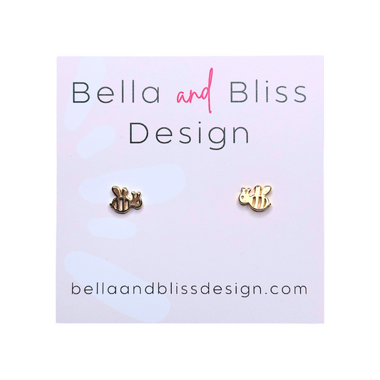 Bee // Mini Studs // Gold