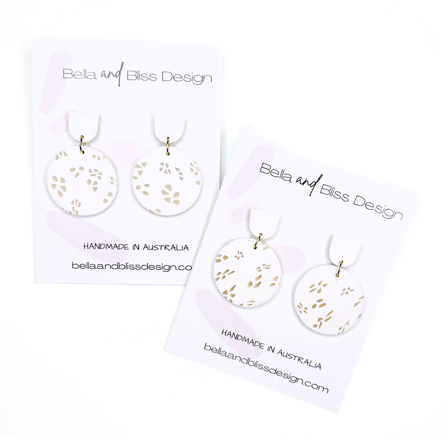 Emma // Harmony White // Clay Dangle Earrings // White