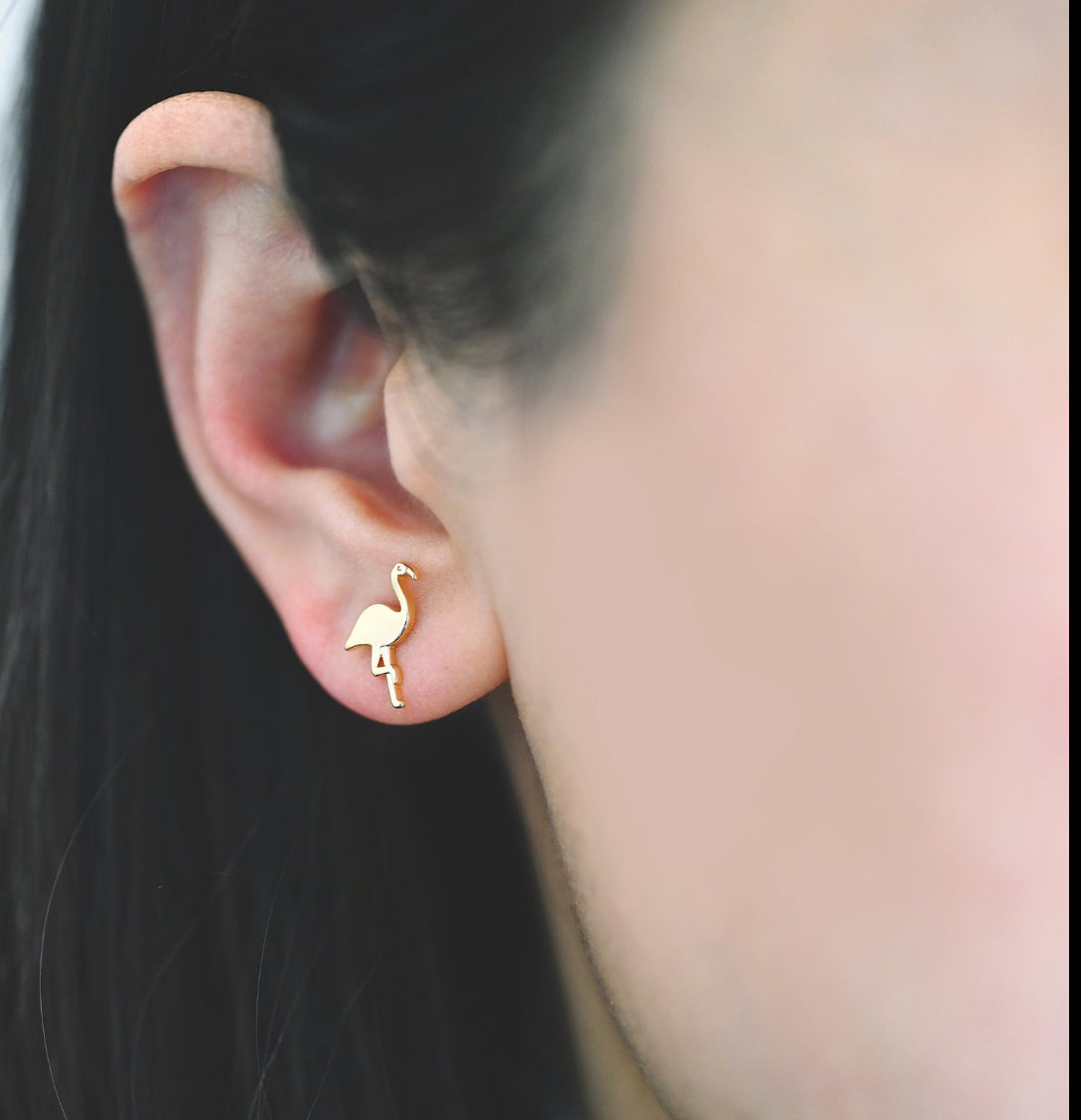 Flamingo // Mini Studs // Gold