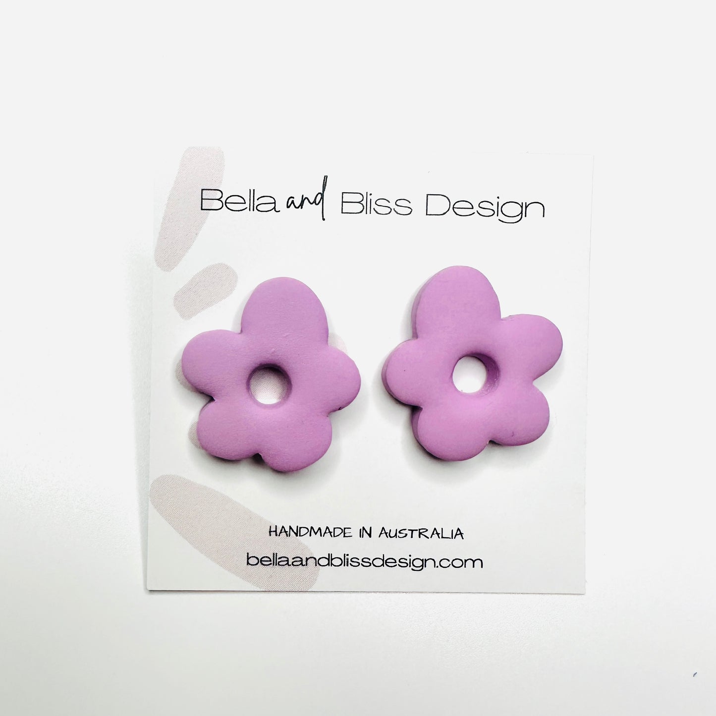 Daisy // Clay Stud Earrings // Raspberry, Pale Pink and Purple