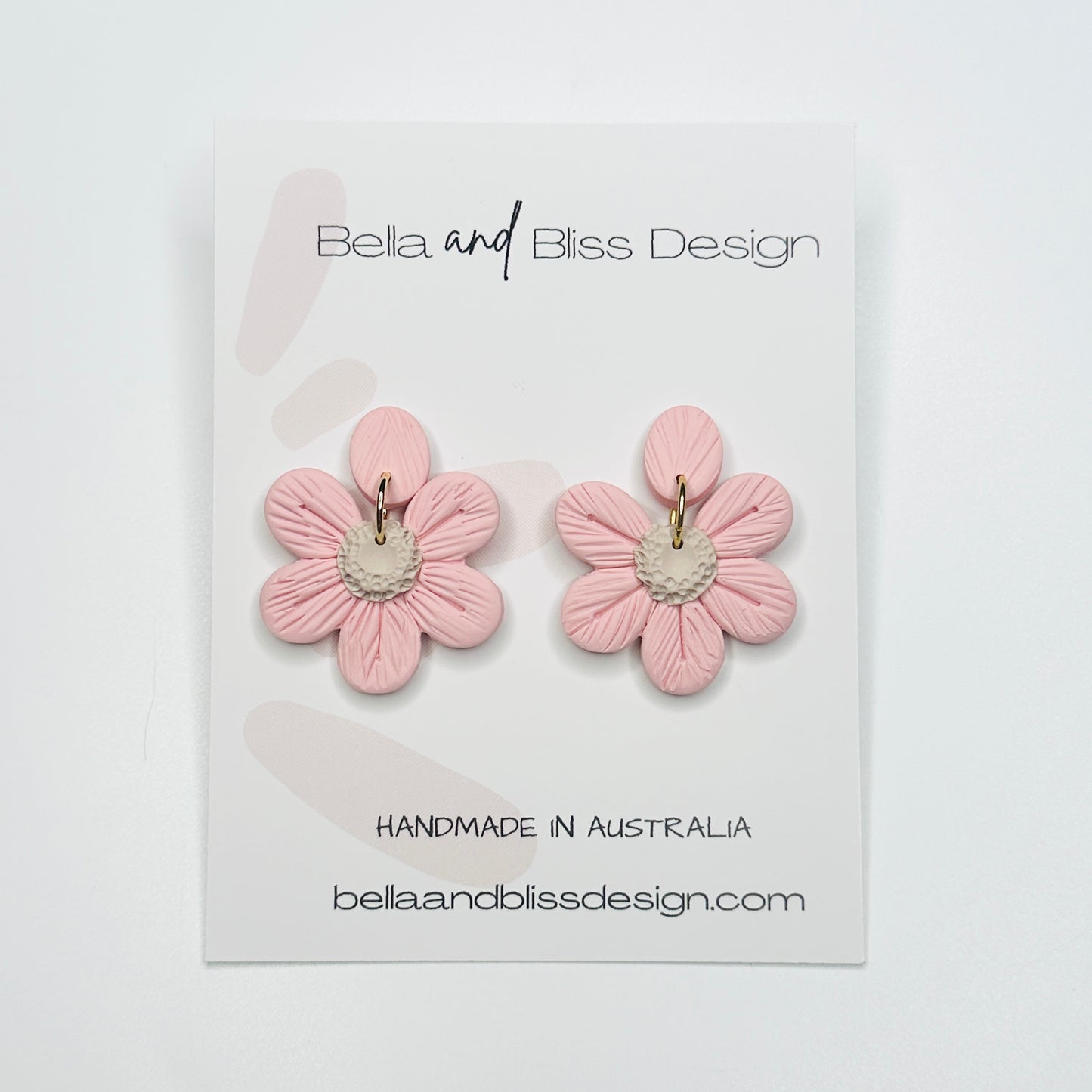 Daisy Chain // Clay Dangle Earrings //  Pink, White and Purple