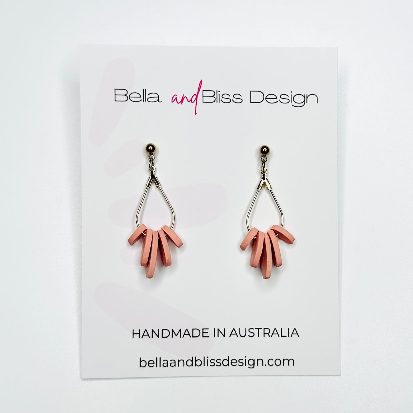 Faith // Clay Drop Dangle Earrings // Coral, Pink and Khaki